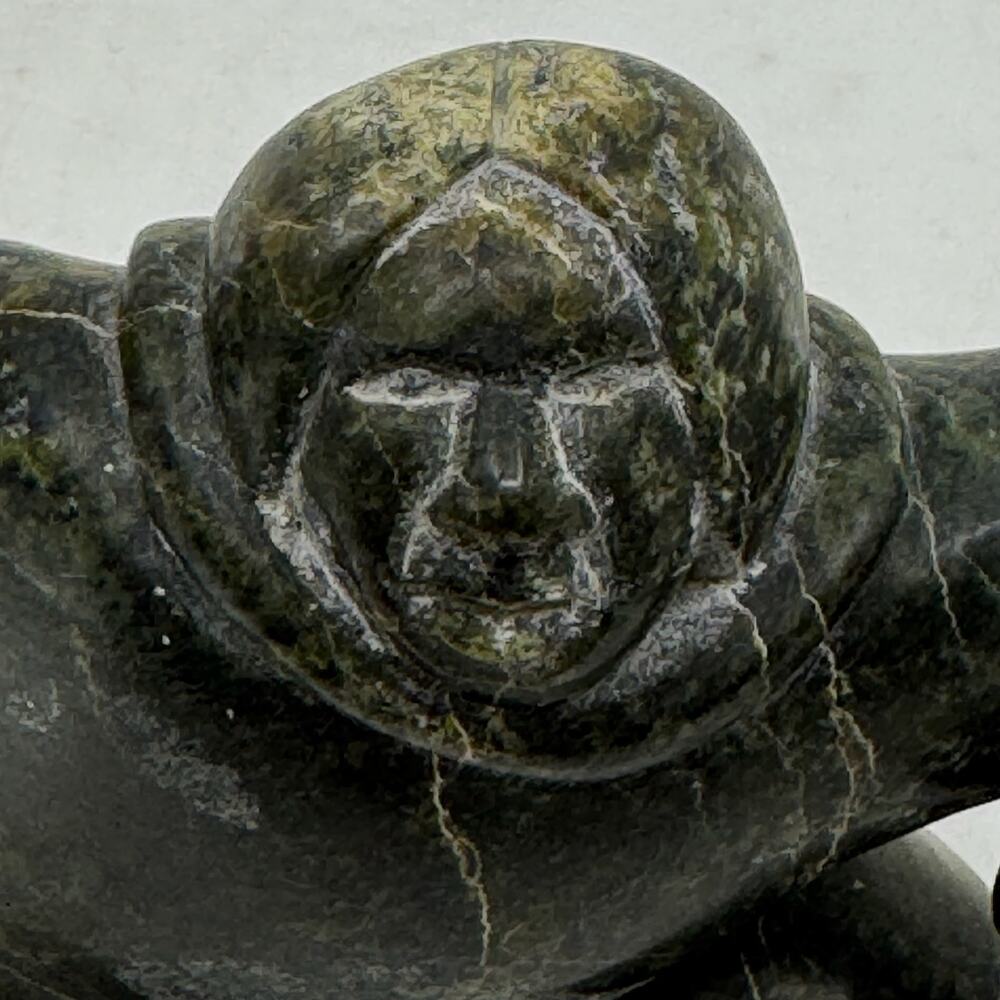 Inuit Hand Carved Hunter Sculpture by NAPATCHIE ASHOONA - Picture 6 of 9